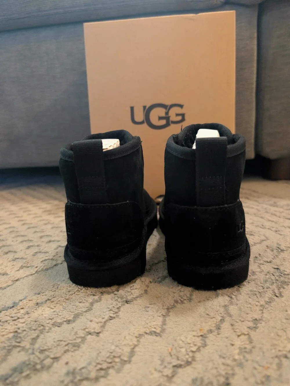 NWT UGG Boots. Neumel Little Kid Size 11 Black EZ On Velcro Warm Winter Boots